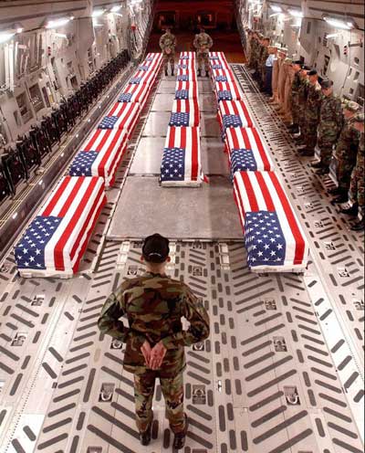 flag draped coffin